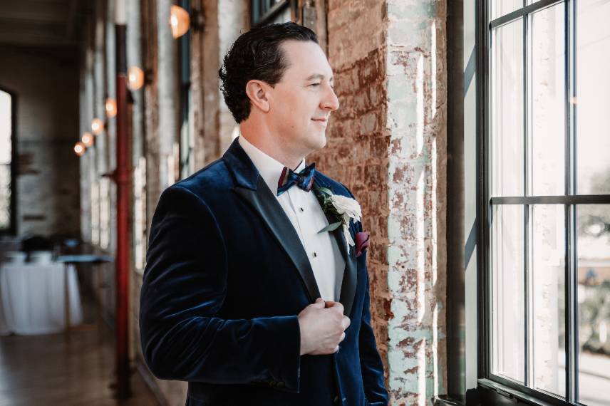 Groom getting ready