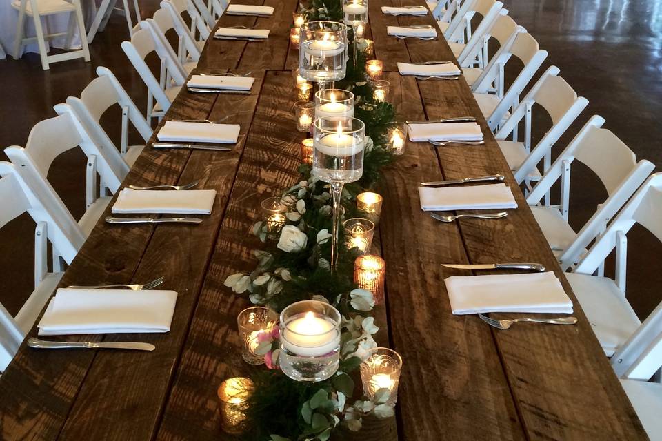 Banquet Table in Ballroom