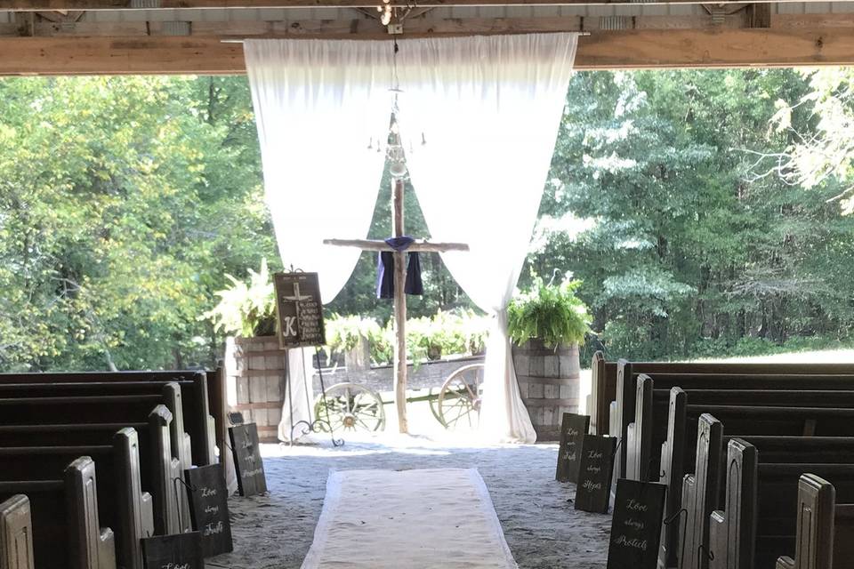 Ceremony option under the 4000 sq ft open air arbor