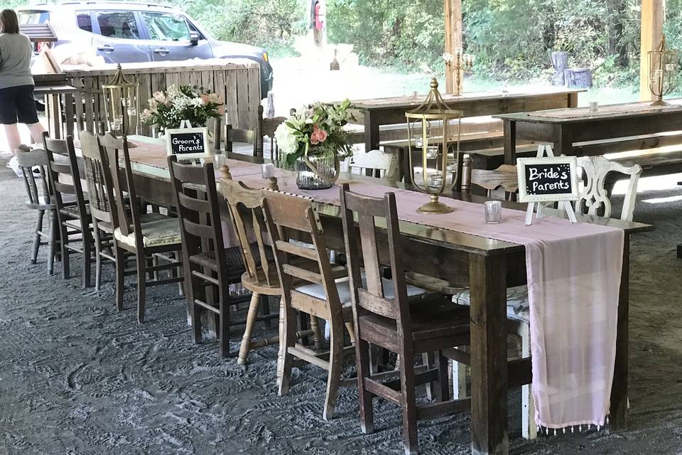 Vintage chairs option for your bridal party & families