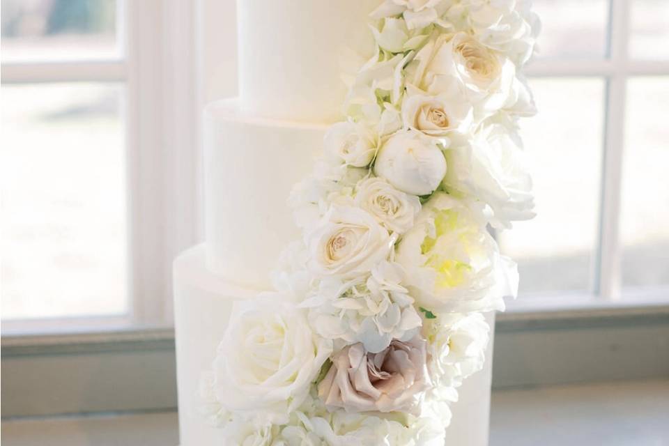 Cascading flowers three tier