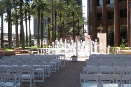 Outdoor Ceremony Site with Arch