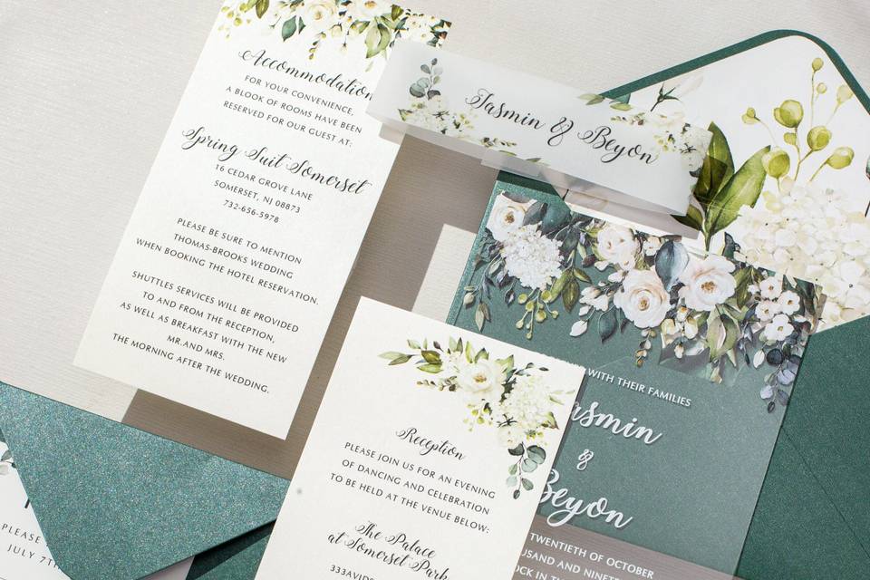 Acrylic Invitation w/Greenery