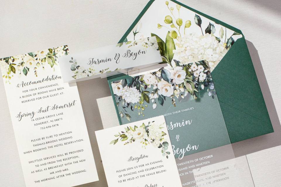 Acrylic Invitation w/Greenery