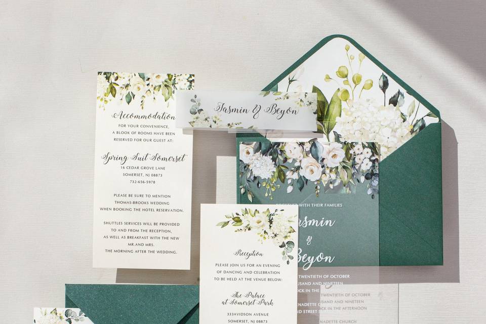 Acrylic Invitation w/Greenery