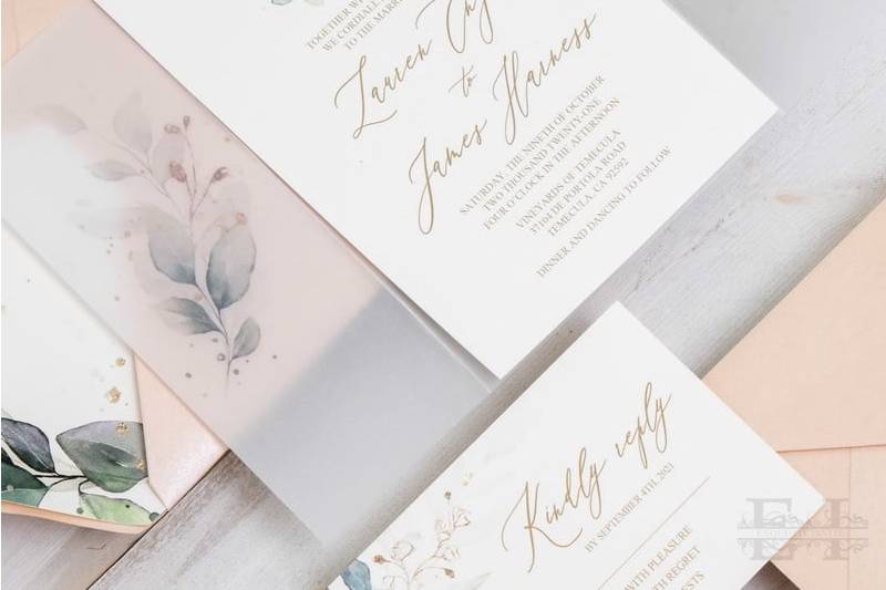 Blush & Vellum Fold w/Leaves