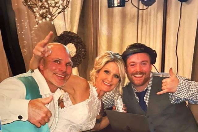 Happy bride and groom