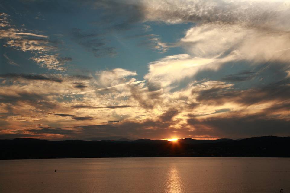 Mother Nature provides spectacular sunsets over the Adirondack Mountains as an added bonus!