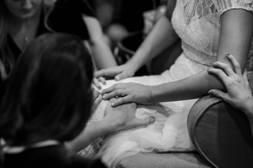 Praying over bride