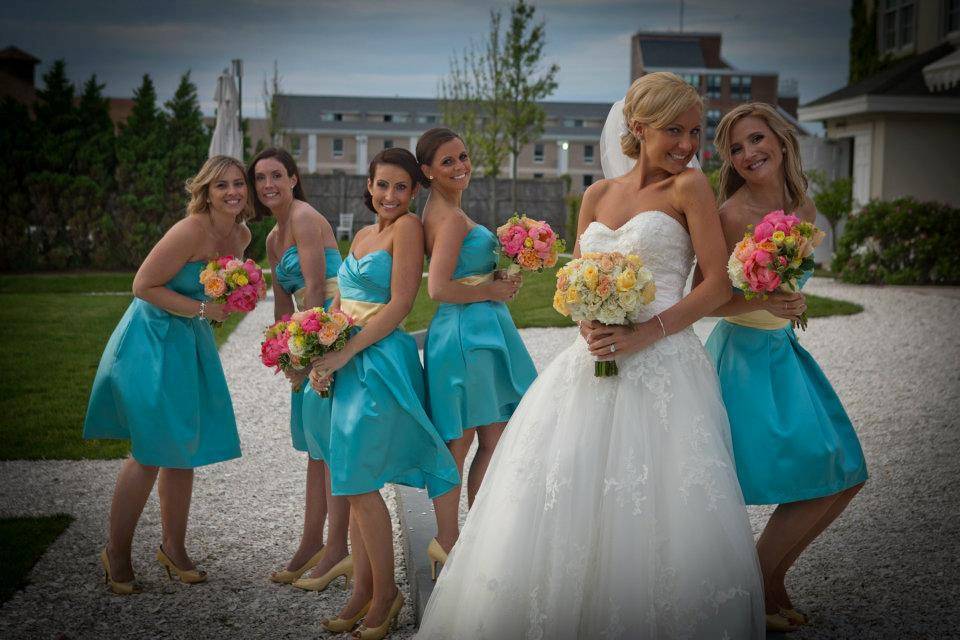 Bride and bridesmaids