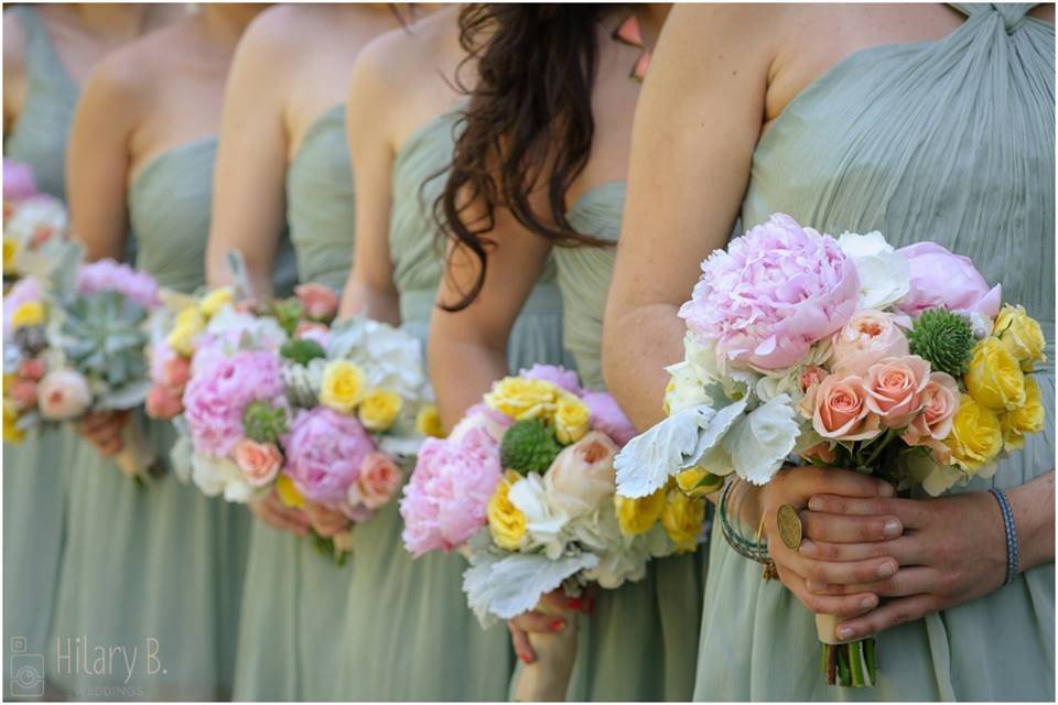 Spring colored bouquets