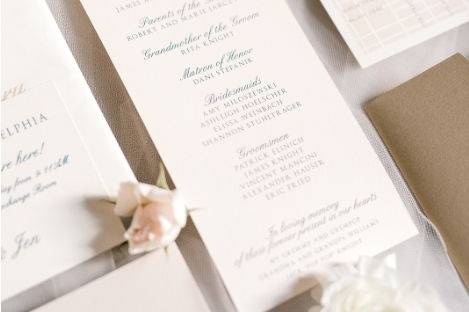 Custom Ecru Wedding program