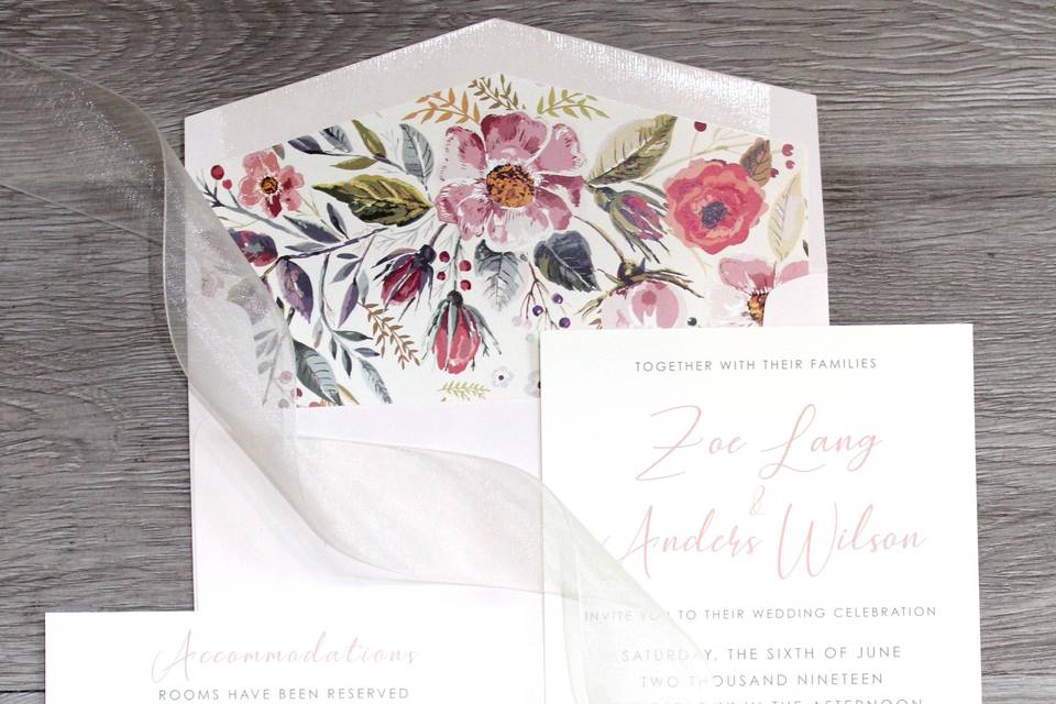 Colorful Flower Invitation Set