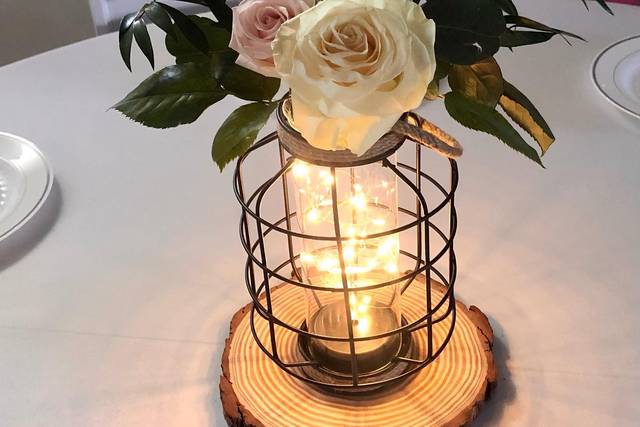 Flower and light centerpiece
