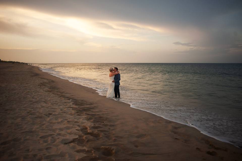 An on-location beach elopement