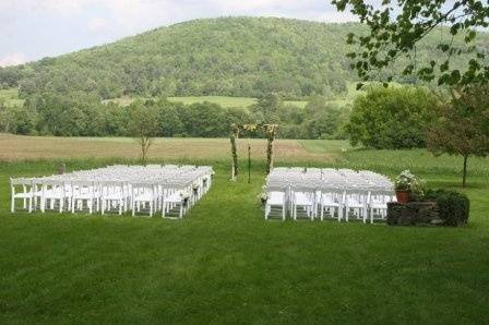 Outdoor wedding ceremony setup