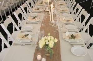 Long reception table setup