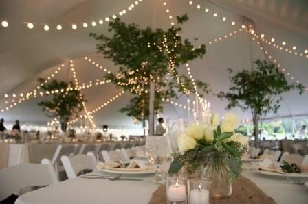 Tent lights and decor