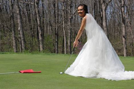 Bride on Golf Course