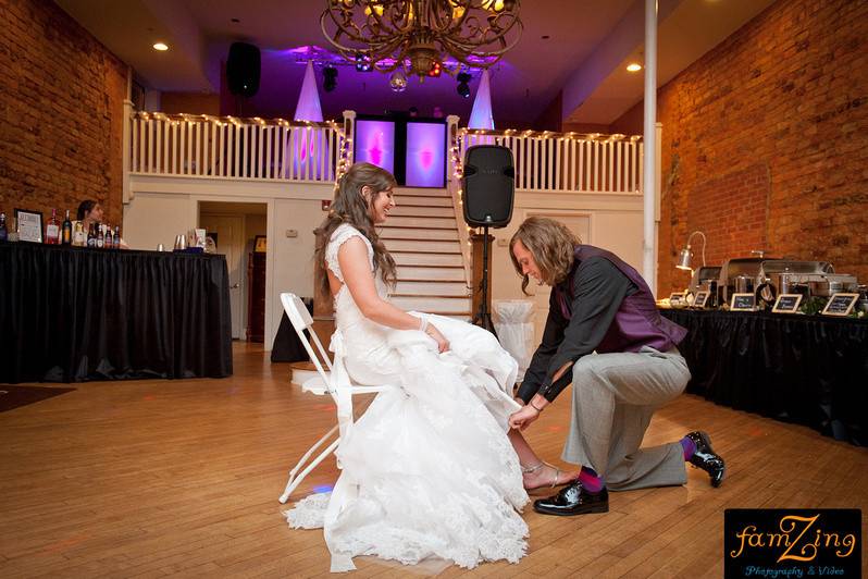 The bride and groom