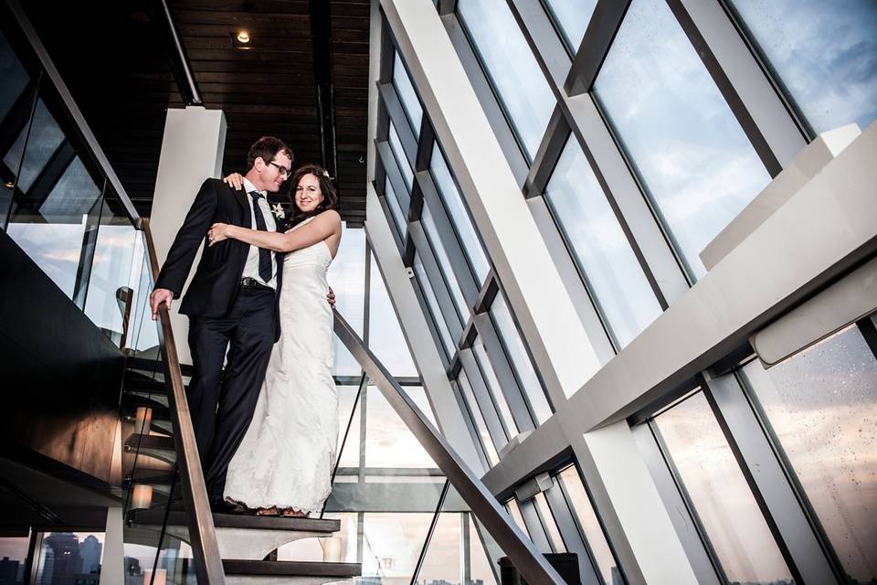 Posing on the stairs