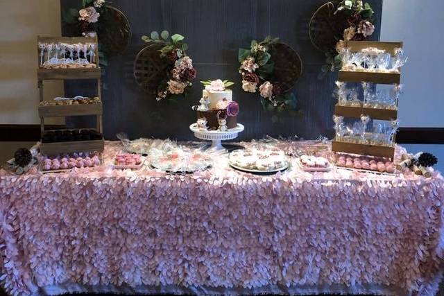 Cake table with dessert displays