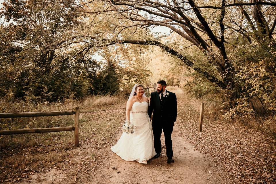 Bride and Groom on Trail