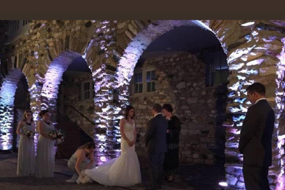 Night wedding with uplights