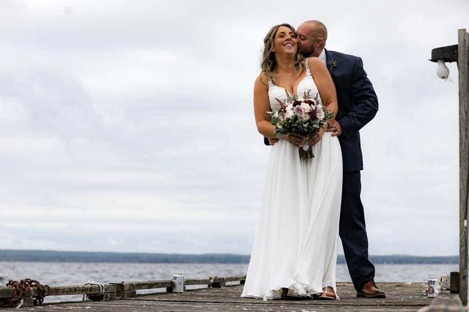 Romantic moment by the sea