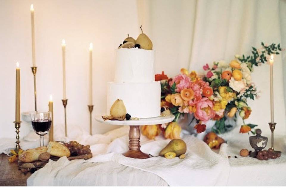 Poached pear two tier