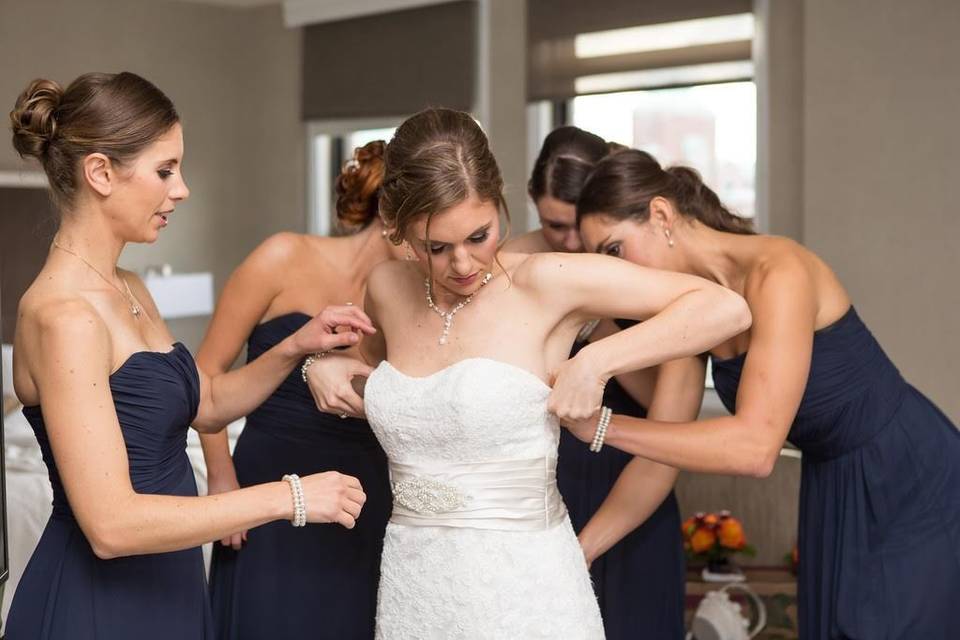 Helping the bride