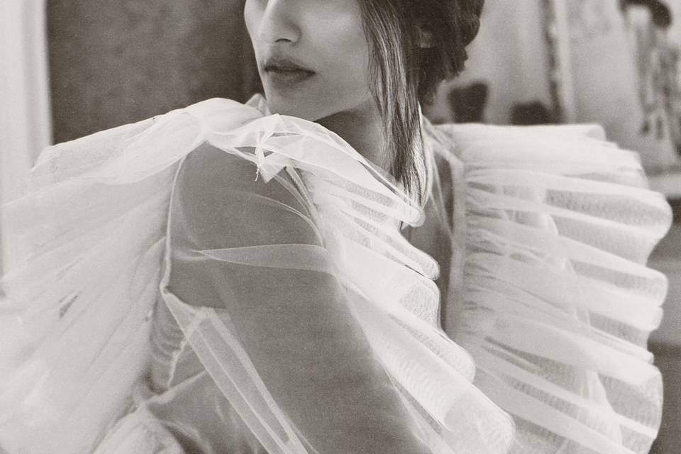 Bride wearing couture