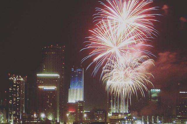 Fireworks in the city