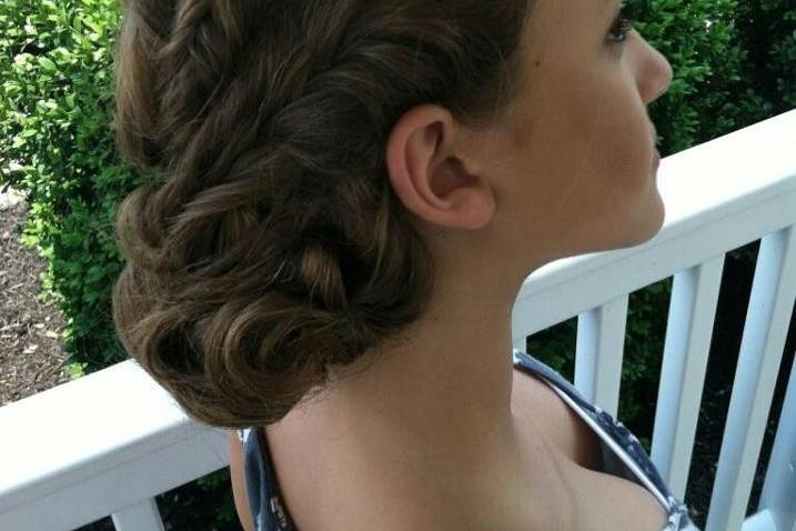 Profile shot of updo