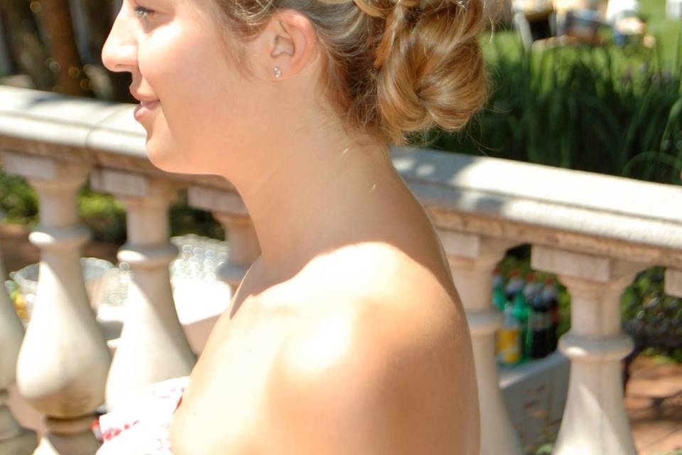 Updo and braids of the bride