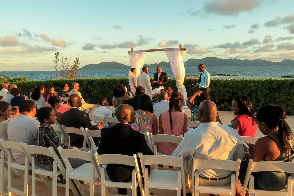Oceanfront destination weddings on a two-villa private Anguilla estate. Ceremony, reception and house your friends in affordable luxury!