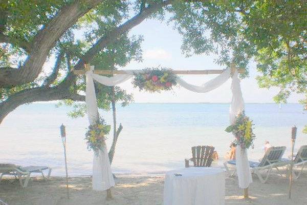 Key Largo Hilton Arbor with Tropical Color Flowers