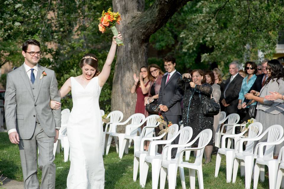 Bride getting excited