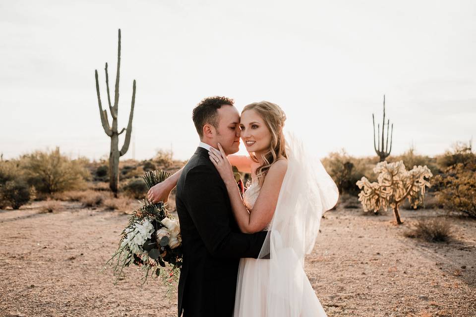 The bride and groom