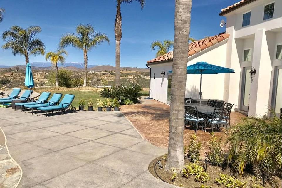 Poolside patio furniture