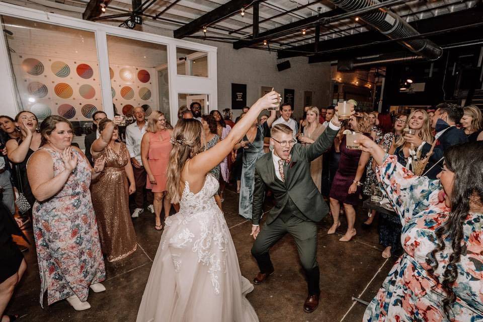 On the dance floor