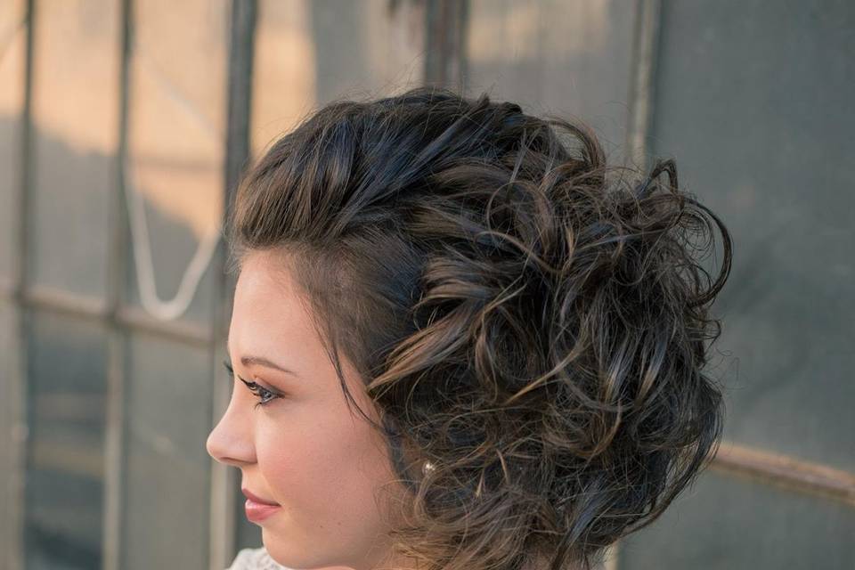 Curly hair updo