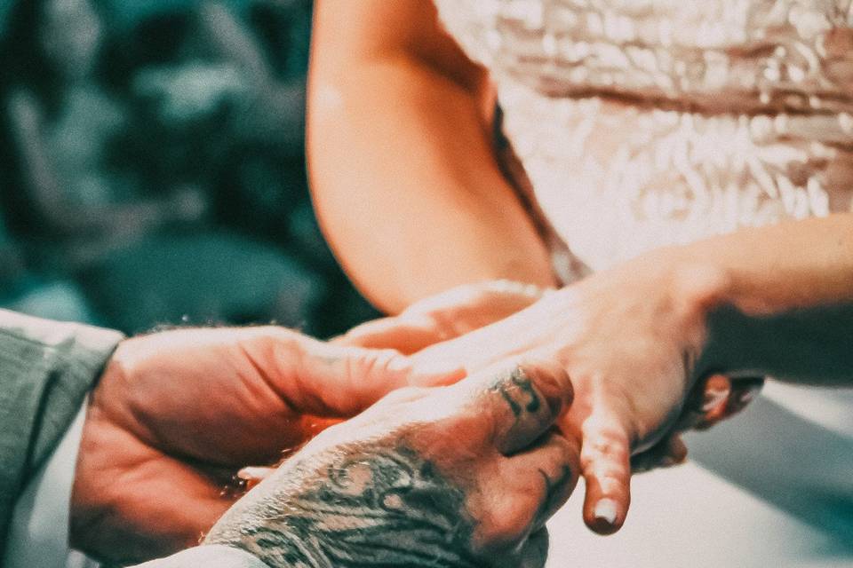 Placing rings on hand