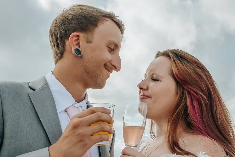 Bride and groom in madison WI