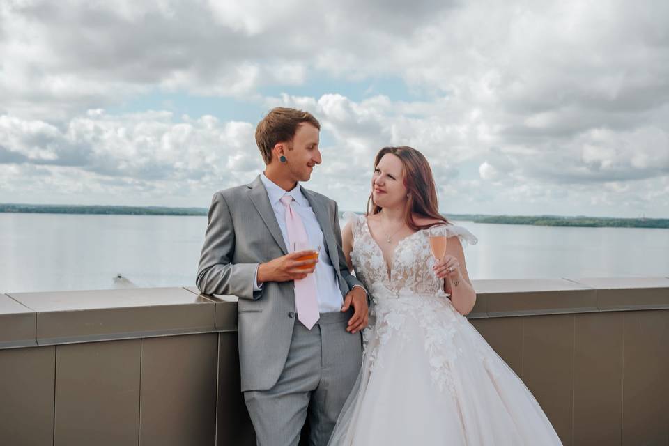 Bride and groom in madison WI