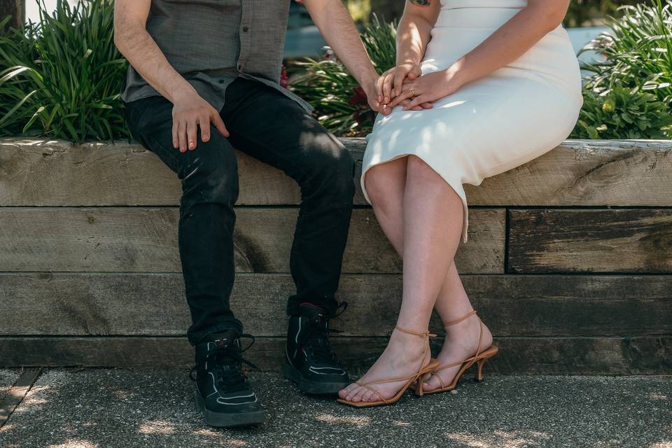 Engagement photo at lake in WI