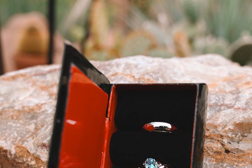 His and hers rings in box