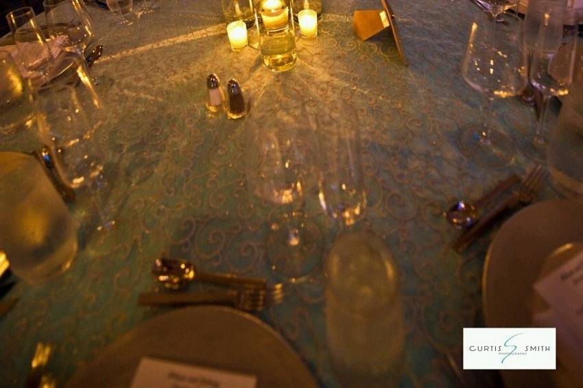 Table set up with centerpiece