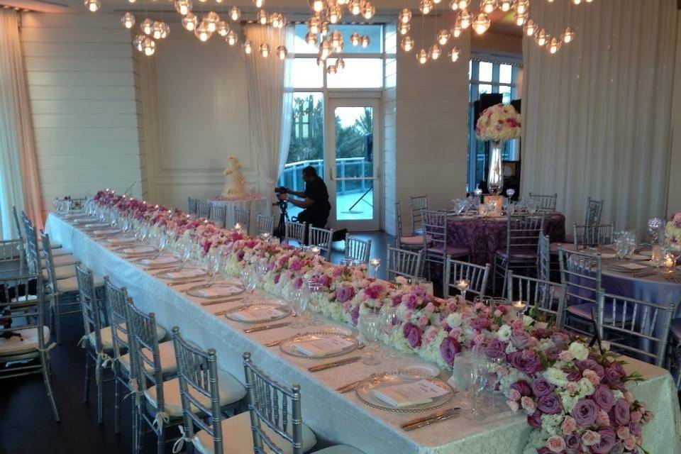 Table set up with centerpiece