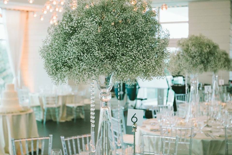 Table set up with centerpiece